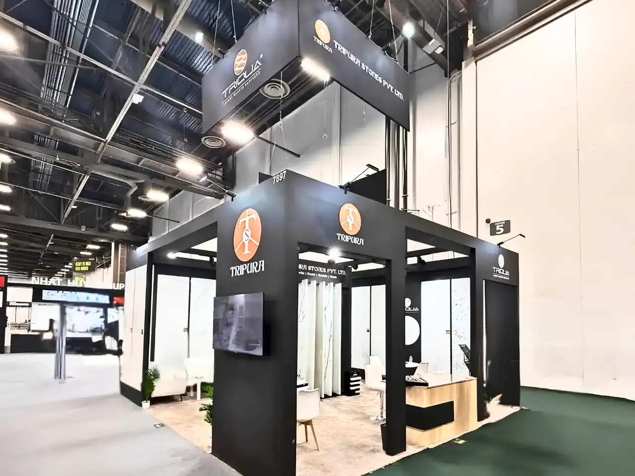 Tripura Stones Pvt Ltd exhibition stand at Coverings 2026